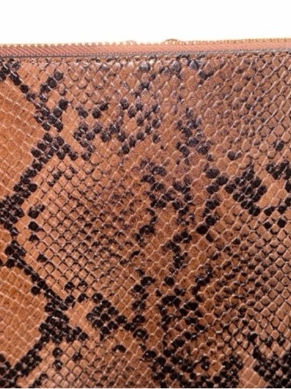Michael Kors Jet Set Travel Large Zip Clutch in a brown snake-embossed leather - Picture 2 of 3
